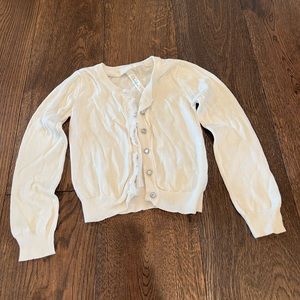 Cherokee | White Diamond Button Down Cardigan | Ruffles